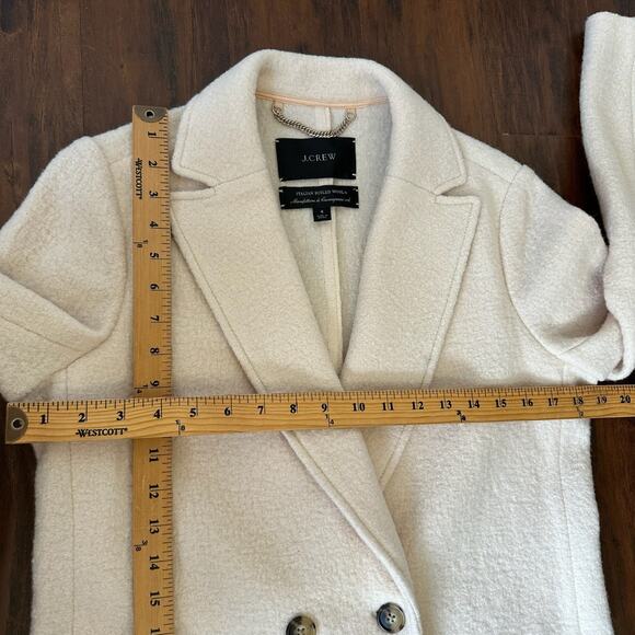 J. CREW Daphne Coat Cream Italian Boiled Wool Double Breasted Peacoat - Picture 12 of 13